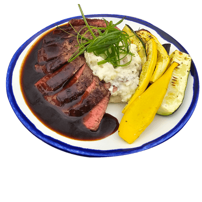 Rendezvous Bar and Grill delicous tenderlion with mashed potatoes and squash